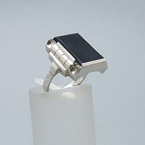 Zilver, Art Deco, Onyx - Ring, Antiek en Kunst, Kunst | Designobjecten
