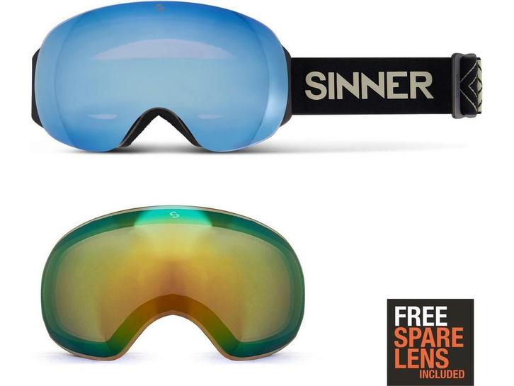 Sinner Avon - Skibril - 2 lenzen - mat zwart, Sport en Fitness, Overige Sport en Fitness, Zo goed als nieuw, Verzenden