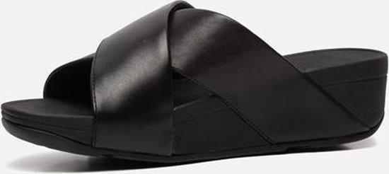FitFlop™ Lulu Cross Slide Sandals Leather Black - Maat 38, Kleding | Dames, Schoenen, Nieuw, Verzenden