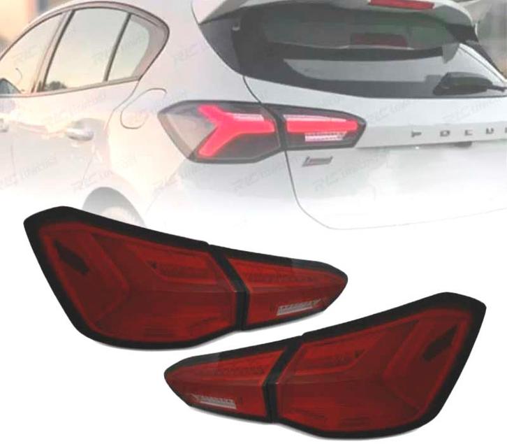 FEUX ARRIÈRE FORD FOCUS MK4 18-21 LED DYNAMIQUE ROUGE FUMÉ, Auto-onderdelen, Verlichting, Verzenden