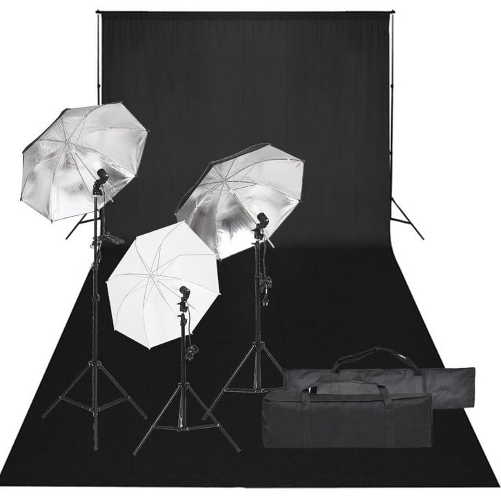 vidaXL Fotostudioset met verlichtingsset en achtergrond, Audio, Tv en Foto, Fotografie | Fotostudio en Toebehoren, Nieuw, Verzenden
