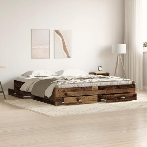 vidaXL Bedframe met Lades Oud Hout 180x200 cm Engineered, Huis en Inrichting, Slaapkamer | Bedden, Nieuw, Verzenden