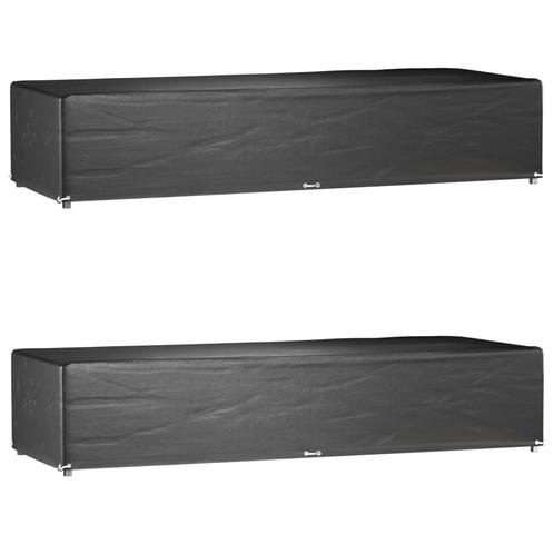 vidaXL Ligbedhoezen 2 st met 12 oogjes 205x75x40 cm, Tuin en Terras, Tuinmeubel-accessoires, Nieuw, Verzenden