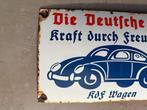 Geëmailleerd bord kdf wagen - World War II - Emaille plaat -