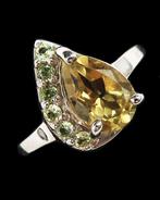 Citrien - Zilver, Citrien, peridoot - Geloofsring -