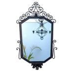 Spiegel- Ottagonale - Smeedijzer - versierd naar wens, Antiek en Kunst