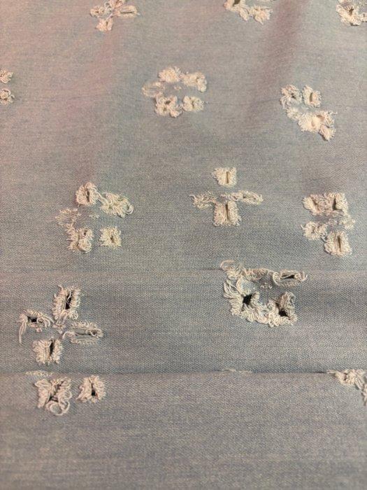 Textiel - 3 m - 1.5 m - Denim distressed met bloemmotief, Antiquités & Art, Tapis & Textile