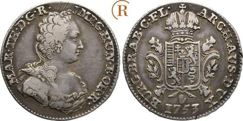 1/2 Ducaton Antwerpen 1753 Habsburg: Maria Theresia, 1740..., Timbres & Monnaies, Monnaies | Europe | Monnaies non-euro, Envoi