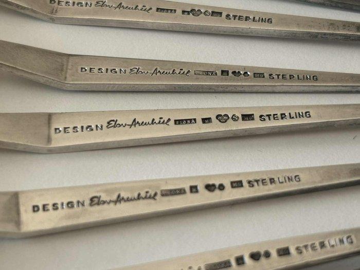 Elon Arenhill - Koffielepel (8) - .925 zilver - Ontwerp, Antiek en Kunst, Antiek | Zilver en Goud