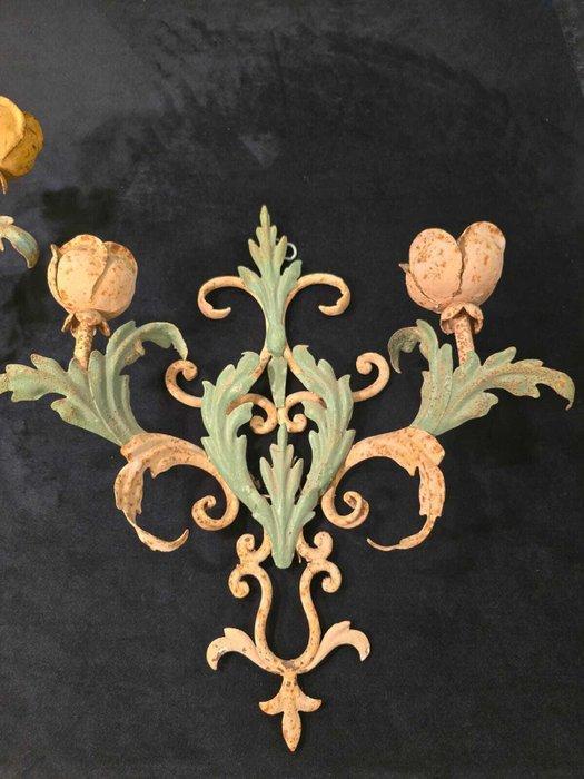 Wandkandelaar (2) - Smeedijzer - Dubbele antieke, Antiek en Kunst, Antiek | Overige Antiek