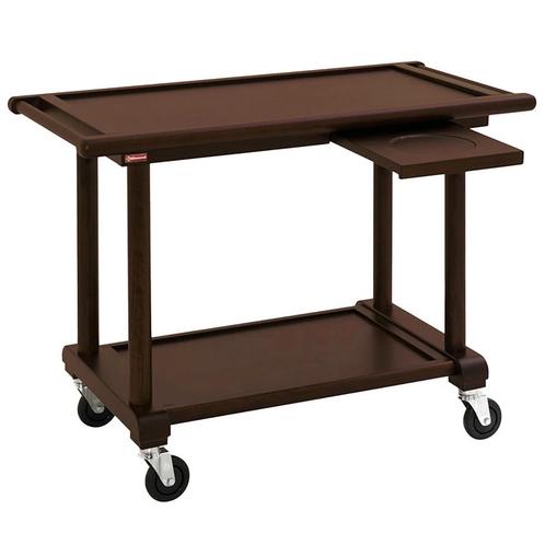 Serveerwagen | Hout (Wengé) | 2 Niveaus + Uitschuifplateau, Zakelijke goederen, Horeca | Keukenapparatuur, Nieuw in verpakking