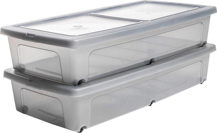 IRIS Clearbox Opbergbox - onder-het-bed - 35L - Kunststof -, Doe-het-zelf en Bouw, Alarmsystemen, Zo goed als nieuw, Verzenden