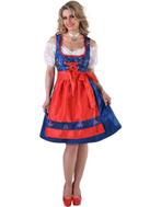 luxe tirolerjurk dirndl blauw met rood, Ophalen of Verzenden, Nieuw