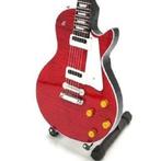 Miniatuur Gibson Les Paul gitaar met gratis standaard, Nieuw, Beeldje, Replica of Model, Verzenden