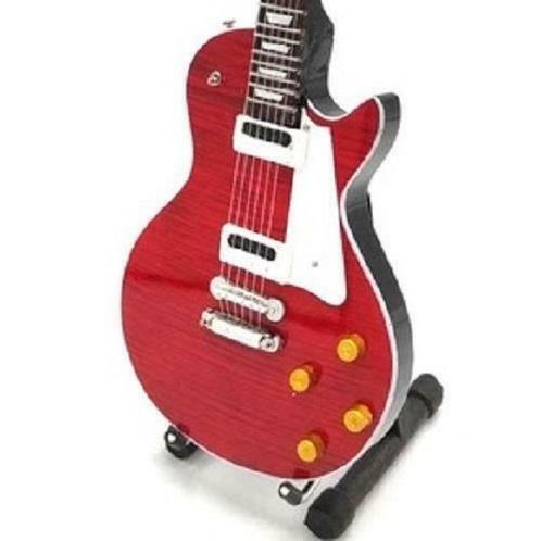 Miniatuur Gibson Les Paul gitaar met gratis standaard, Collections, Cinéma & Télévision, Envoi