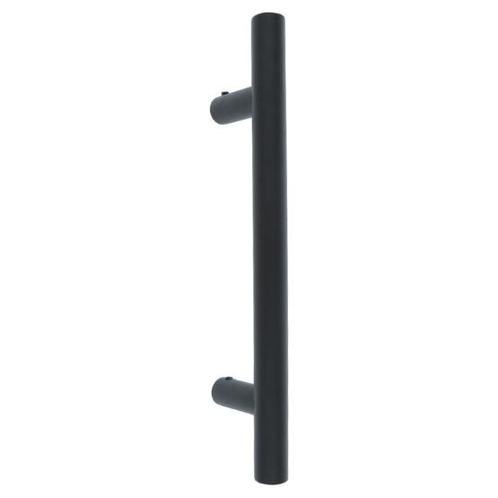 Deurgreep Rond HoH 200mm rvs/zwart, Doe-het-zelf en Bouw, Hang- en Sluitwerk, Klink of Kruk, Nieuw, Overige materialen