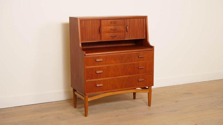 Vintage secretaire | Deens | Teak | 90 cm, Huis en Inrichting, Kasten | Secretaires, Ophalen of Verzenden