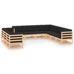 vidaXL 10-delige Loungeset met antracietkleurige kussens, Tuin en Terras, Verzenden, Nieuw, Loungeset