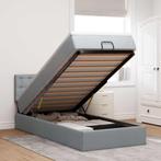 vidaXL Bed met matras 100x200 cm stof lichtgrijs, Verzenden, Nieuw