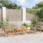 vidaXL 5-delige Loungeset poly rattan en acaciahout grijs, Verzenden, Nieuw
