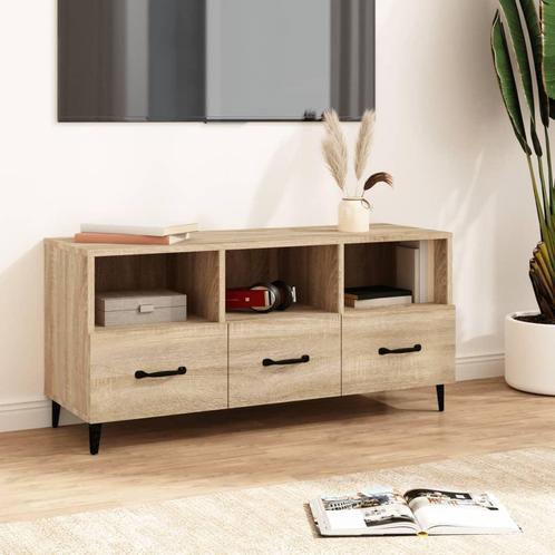 vidaXL Tv-meubel 102x35x50 cm bewerkt hout sonoma, Maison & Meubles, Armoires | Mobilier de télévision, Envoi