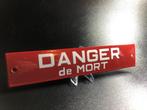 DANGER DE MORT Waarschuwing rood/wit porselein emaille
