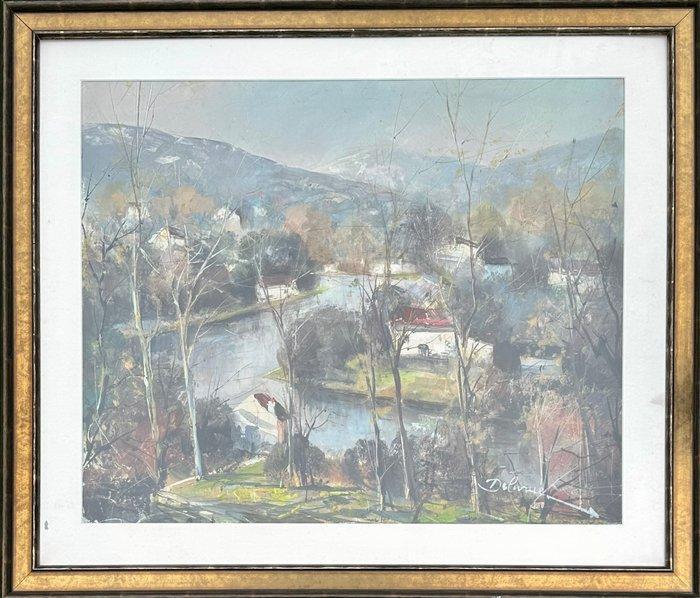 Lucien Delarue (1925-2011) - A Parisian River Scene, Antiek en Kunst, Kunst | Schilderijen | Klassiek