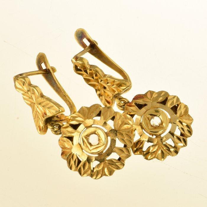 Oorbellen - 18 karaat Geel goud Diamant (Natuurlijk), Handtassen en Accessoires, Oorbellen