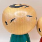 Ensemble de 2 poupées Kokeshi vintage – signées par, Antiek en Kunst