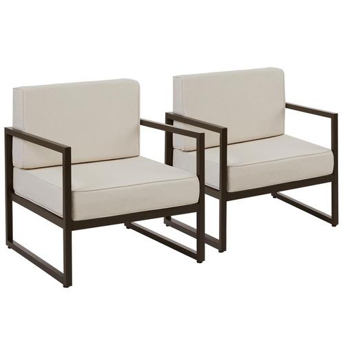 tectake Tuin-loungefauteuil Comosa, XXL-kussens - Set van 2, Tuin en Terras, Overige Tuin en Terras, Verzenden