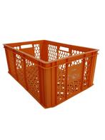 Stapelkrat 600x400x250mm Geperforeerd Oranje Gebruikt, Ophalen of Verzenden, Nieuw