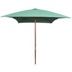 vidaXL Parasol met houten paal 200x300 cm groen, Verzenden