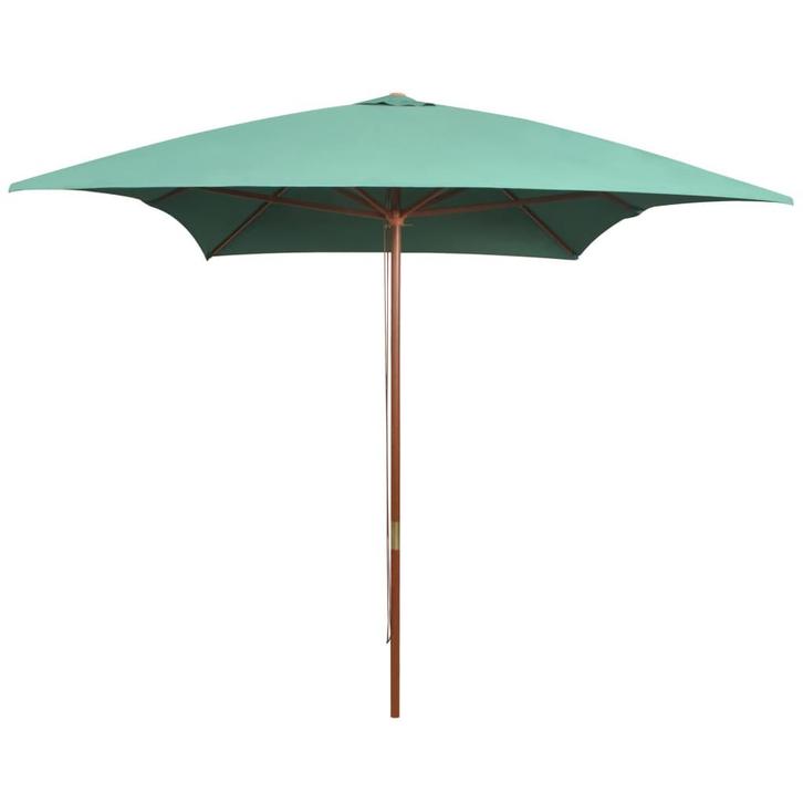 vidaXL Parasol met houten paal 200x300 cm groen, Jardin & Terrasse, Parasols, Envoi