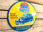 Gulf Penetrating Oil - vintage Emaille bord, Verzamelen, Verzenden, Nieuw