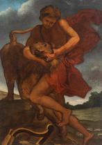 Escuela Italiana (XVII) - Hércules y el león de Nemea - XXL, Antiquités & Art