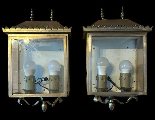 vintage - Lantaarn (2) - gouden messing - Oude lantaarns, Antiek en Kunst, Curiosa en Brocante