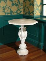 Gueridon - Carrara marmer - Achthoekig met zwanen