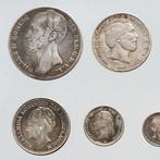Nederland. 9 munten Willem II, Willem III, Wilhelmina, Postzegels en Munten