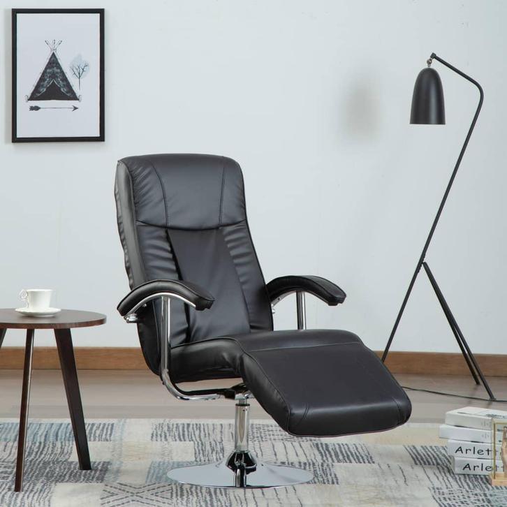 vidaXL Televisiefauteuil kunstleer zwart, Huis en Inrichting, Fauteuils, Nieuw, Verzenden