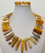 Collier et bracelet en agate jaune (25 - 50 mm), très rare,