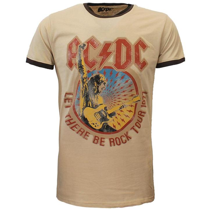 AC/DC Let There Be Rock Tour 1977 Ringer T-Shirt - Officiële, Kleding | Heren, T-shirts