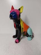 Beeld, sitting french bulldog with colorful finish - 43 cm -