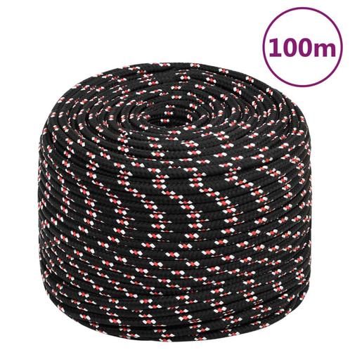 vidaXL Boot touw 10 mm 100 m polypropyleen zwart, Doe-het-zelf en Bouw, IJzerwaren en Bevestigingsmiddelen, Nieuw, Verzenden