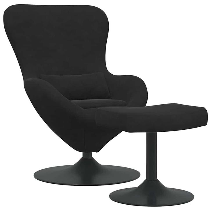 Fluwelen Eierstoel Zwart - Tweede Kansje - Stijlvol Relaxen, Huis en Inrichting, Fauteuils, 50 tot 75 cm, Minder dan 75 cm, Nieuw