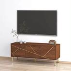TV-meubel/Dressoir Donkerbruin met Goud 130x40x52 cm, Verzenden