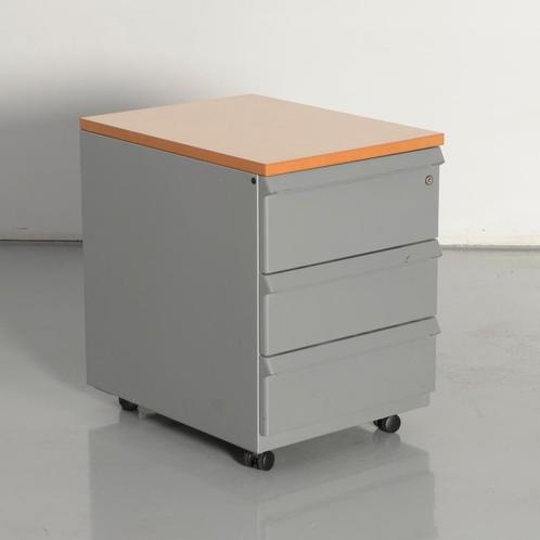 Ahrend verrijdbaar ladeblok, aluminium, 58 x 42 cm, 3 laden, Huis en Inrichting, Kasten | Ladekasten, Gebruikt, Ophalen of Verzenden
