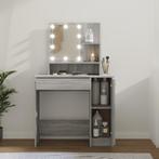 vidaXL Kaptafel met LED 86,5x35x136 cm grijs sonoma, Huis en Inrichting, Tafelonderdelen, Verzenden, Nieuw