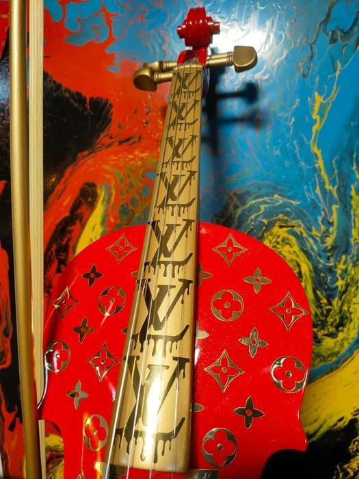 fp pop art - Louis vuitton violon Rouge Metalic Édition, Antiek en Kunst, Kunst | Designobjecten