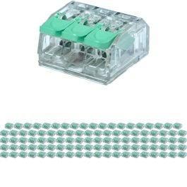 Lasklem 3 Polig Groen - 100 Stuks Verbindingsklemmen voor LE, Doe-het-zelf en Bouw, Overige Doe-Het-Zelf en Bouw, Nieuw, Verzenden