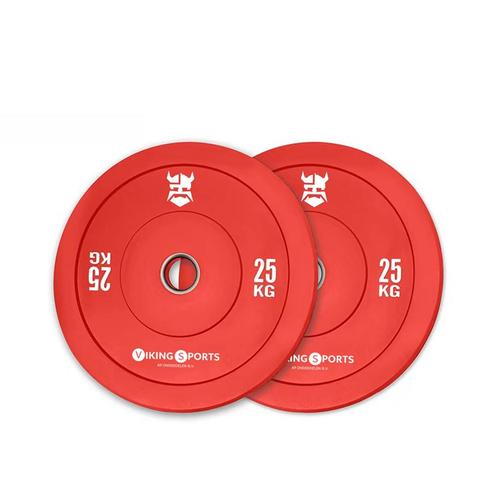 Olympische bumper plate 25 kg - robuust rubber - geschikt..., Sport en Fitness, Fitnessmaterialen, Nieuw, Ophalen of Verzenden